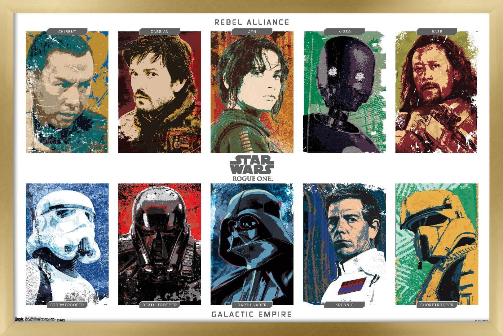 Star Wars: Rogue One - Grid Wall Poster, 22.375" x 34", Framed