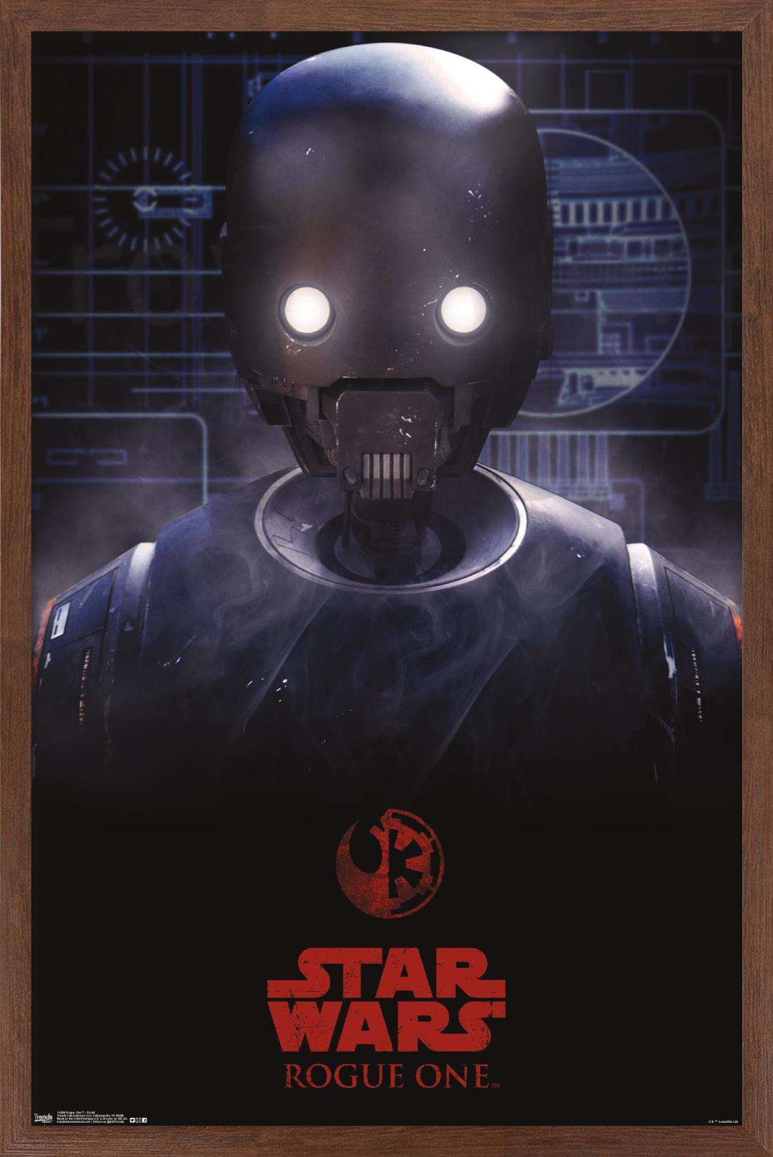 Star Wars: Rogue One - K2SO Wall Poster, 14.725" x 22.375", Framed