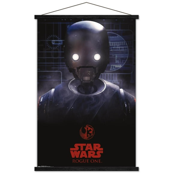 Star Wars: Rogue One - K2SO Wall Poster with Wooden Magnetic Frame, 22.375" x 34"