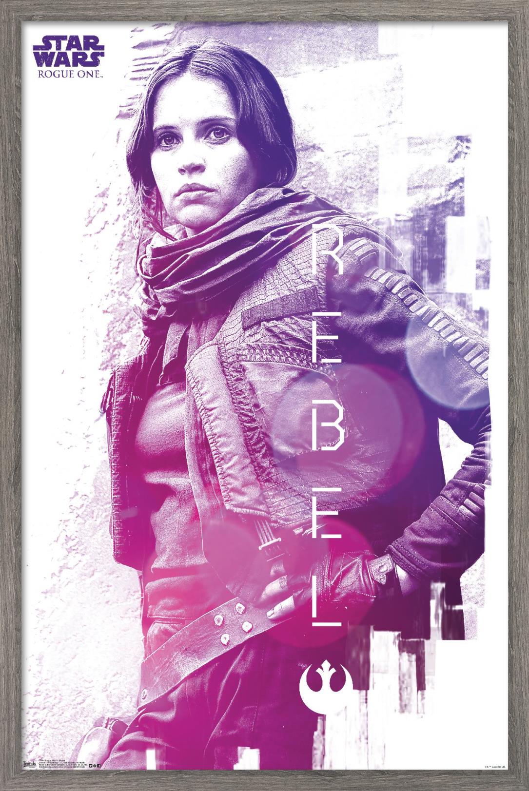 Star Wars: Rogue One - Rebel Wall Poster, 14.725" x 22.375", Framed