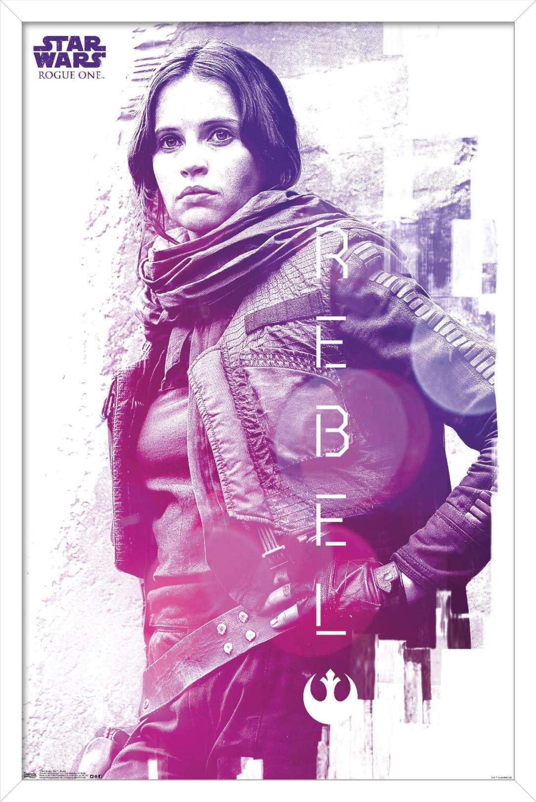 Star Wars: Rogue One - Rebel Wall Poster, 14.725" x 22.375", Framed