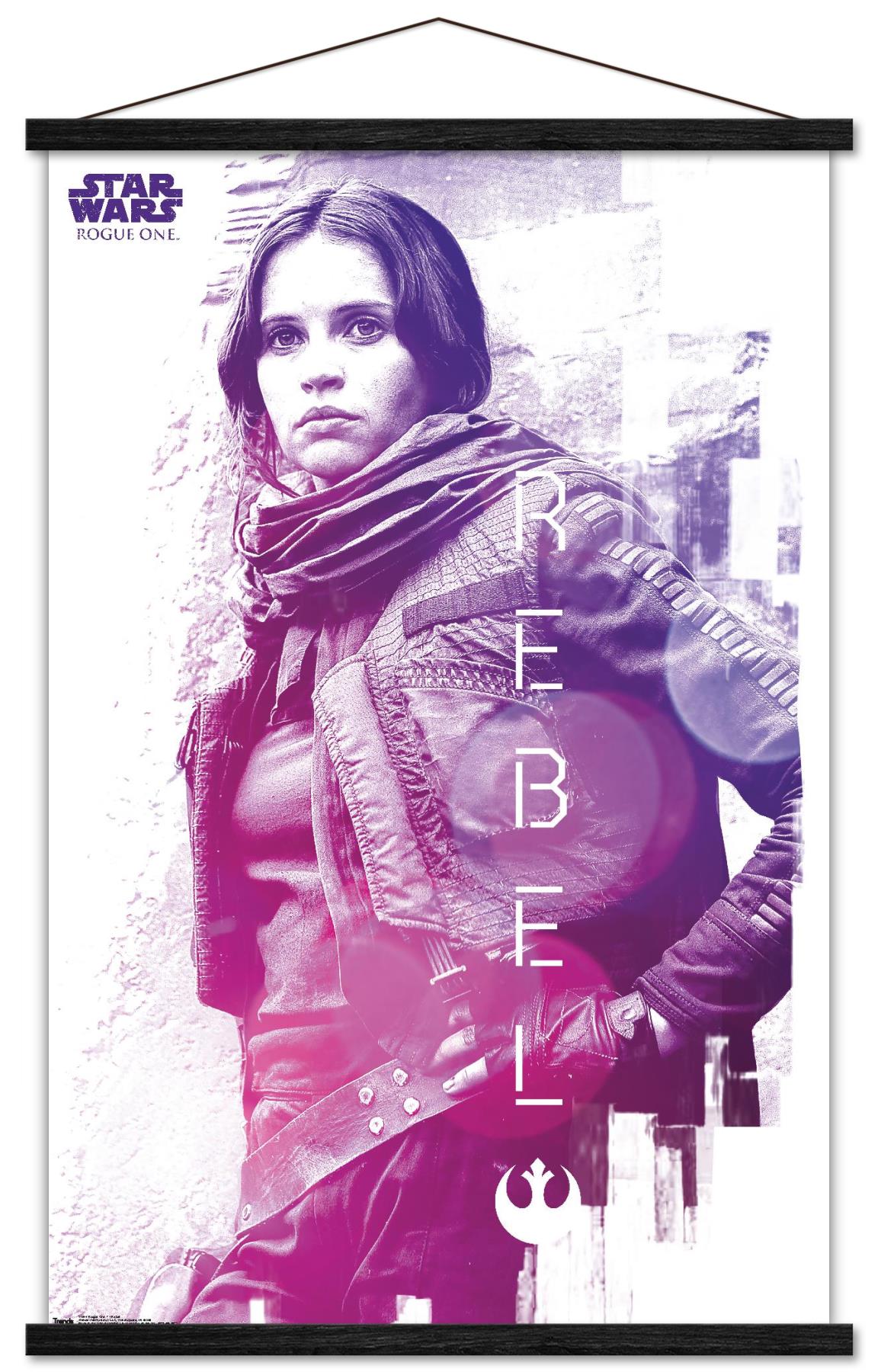 Star Wars: Rogue One - Rebel Wall Poster with Wooden Magnetic Frame, 22.375" x 34"