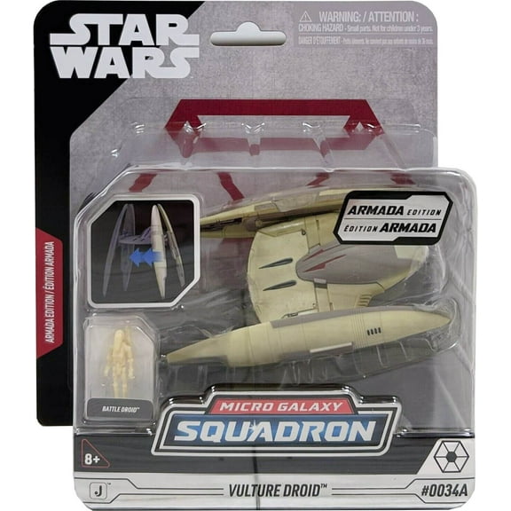 Star Wars SWJ Vulture Droid Vehicle & Battle Droid Figure, 3" Armada Edition, 3.56" Length