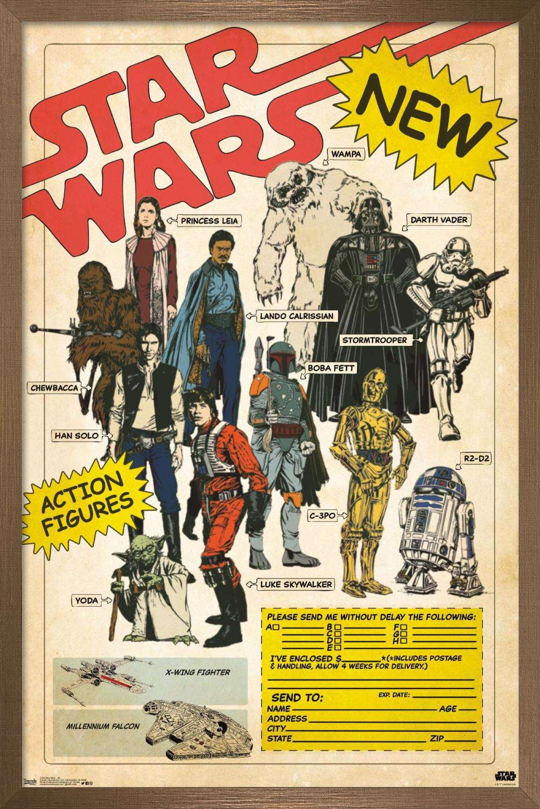 Star Wars: Saga - Ad Wall Poster, 14.725" x 22.375", Framed