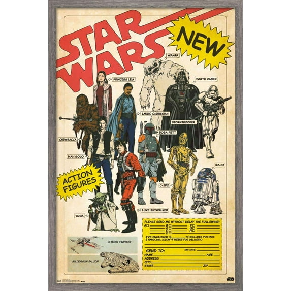 Star Wars: Saga - Ad Wall Poster, 14.725" x 22.375", Framed