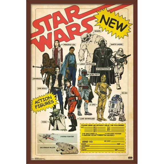 Star Wars: Saga - Ad Wall Poster, 22.375" x 34", Framed