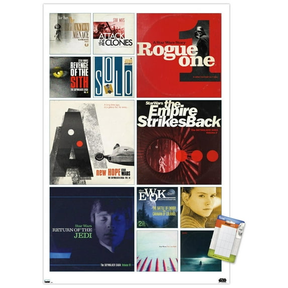 Star Wars: Saga - Album Covers by Russell Walks Wall Poster, 22.375" x 34"