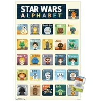 Star Wars: Saga - Alphabet Wall Poster with Pushpins, 22.375" x 34"