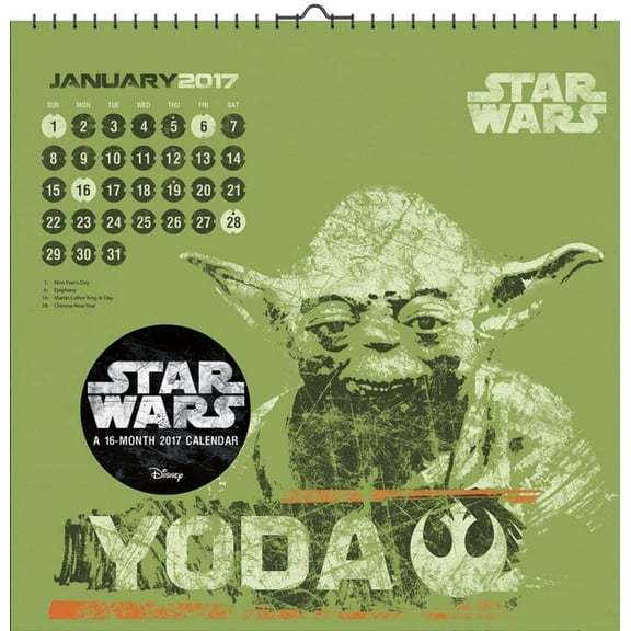Star Wars Saga Art 2017 12"x12" Wall Calendar