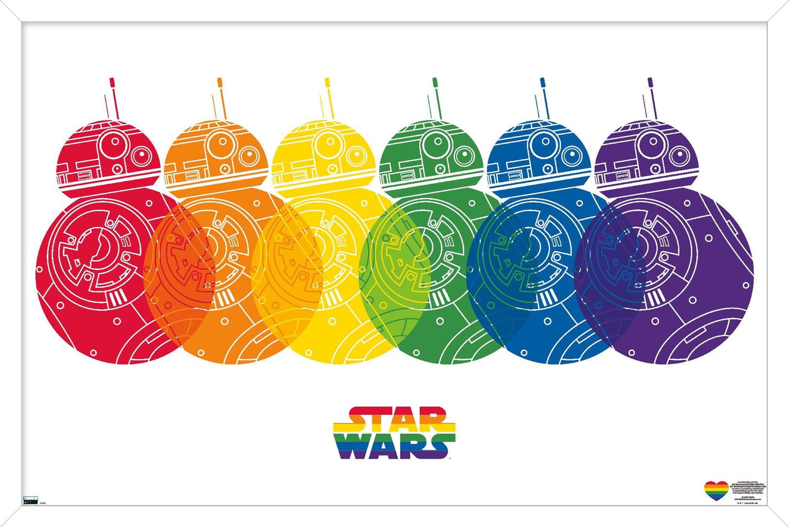 Star Wars: Saga - BB-8 Pride Wall Poster, 14.725" x 22.375" Framed