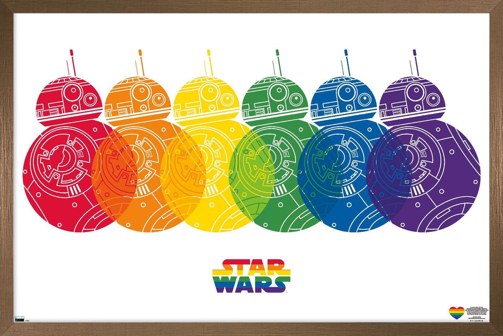Star Wars: Saga - BB-8 Pride Wall Poster, 14.725" x 22.375" Framed