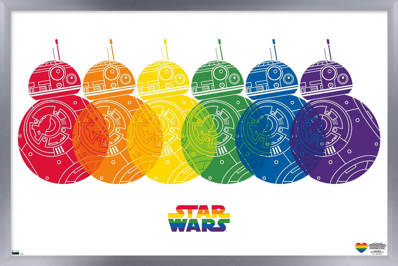 Star Wars: Saga - BB-8 Pride Wall Poster, 22.375" x 34" Framed