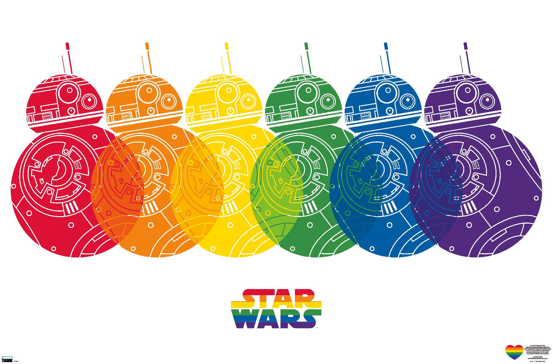 Star Wars: Saga - BB-8 Pride Wall Poster, 22.375