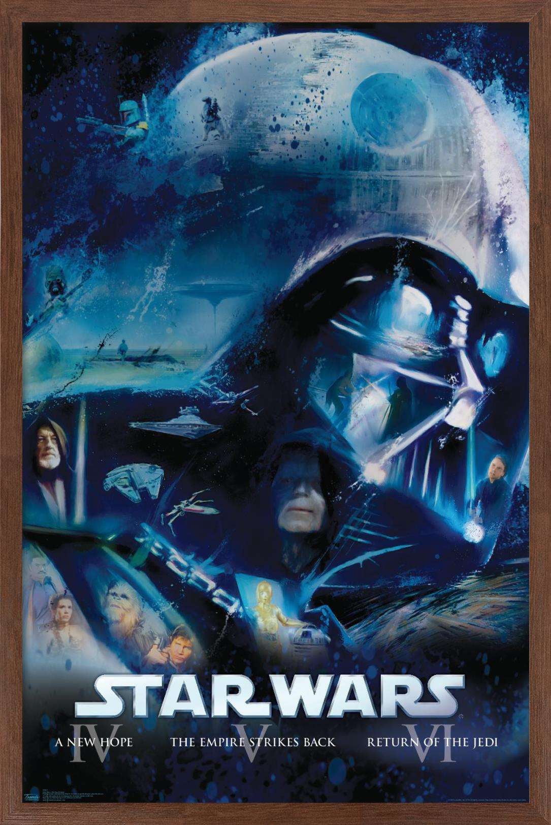 Star Wars: Saga - Blu Ray Original Wall Poster, 14.725" x 22.375", Framed