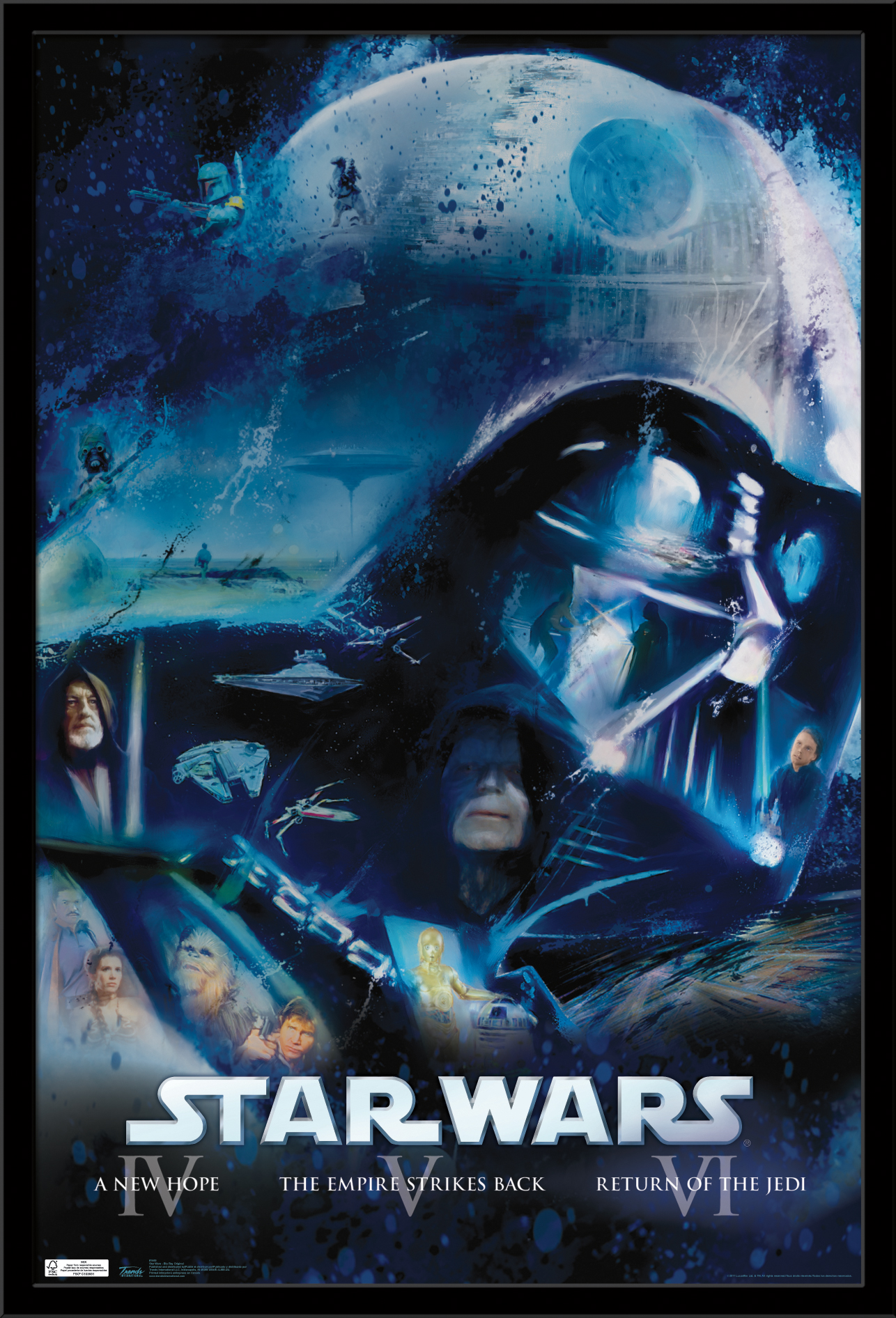 Star Wars: Saga - Blu Ray Original Wall Poster, 22.375" x 34", Framed - image 1 of 2