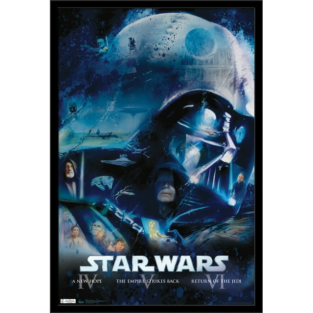Star Wars: Saga - Blu Ray Original Wall Poster, 22.375" x 34", Framed