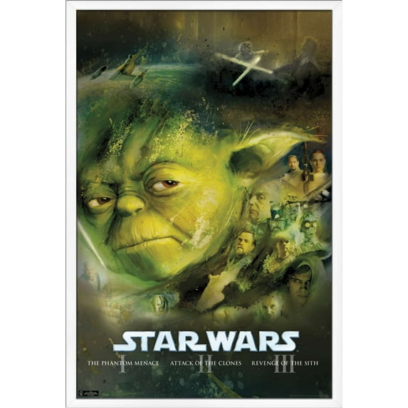 Star Wars: Saga - Blu Ray Prequels Wall Poster, 22.375" x 34", Framed