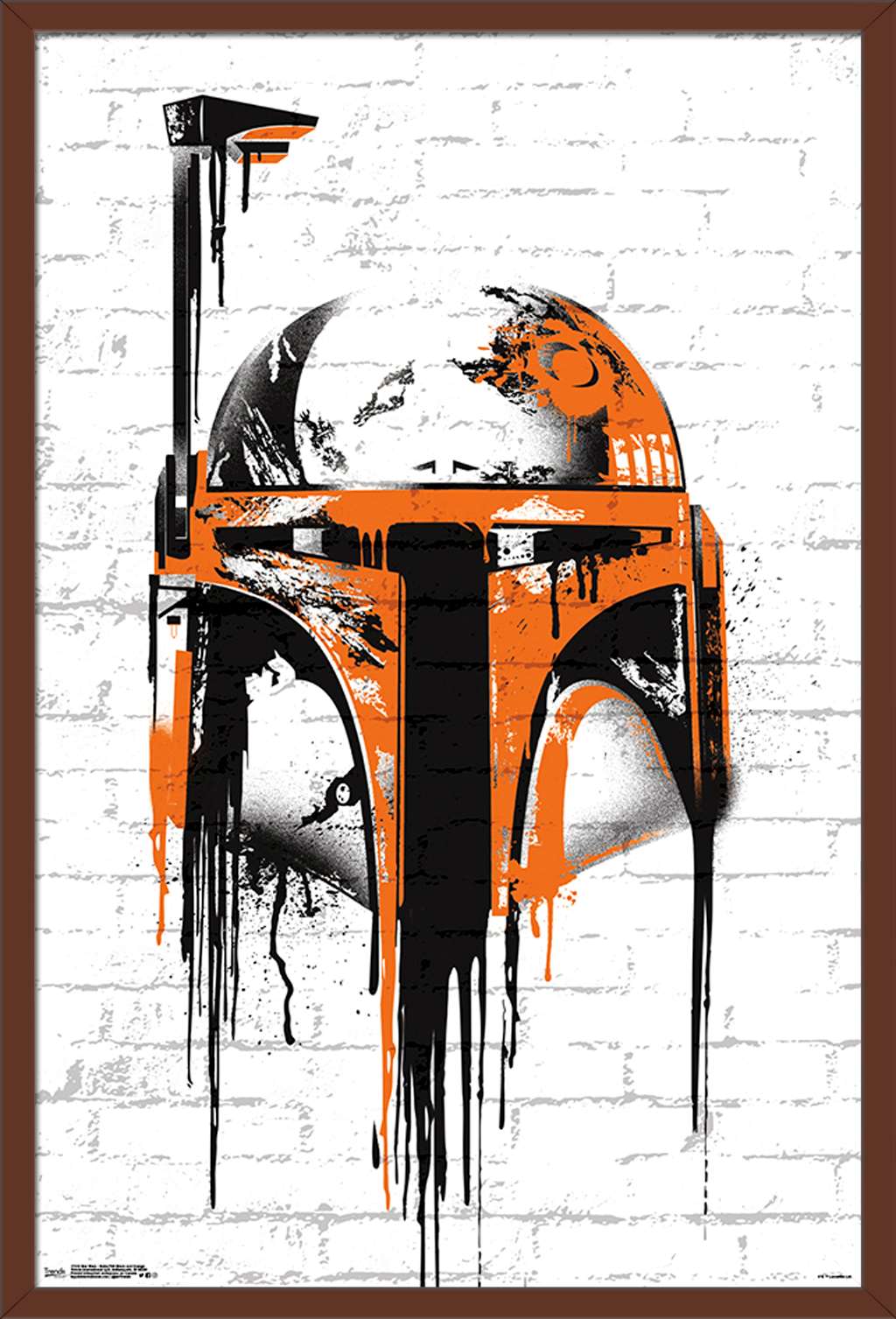 Star Wars: Saga - Boba Fett Black And Orange Wall Poster, 22.375" x 34", Framed