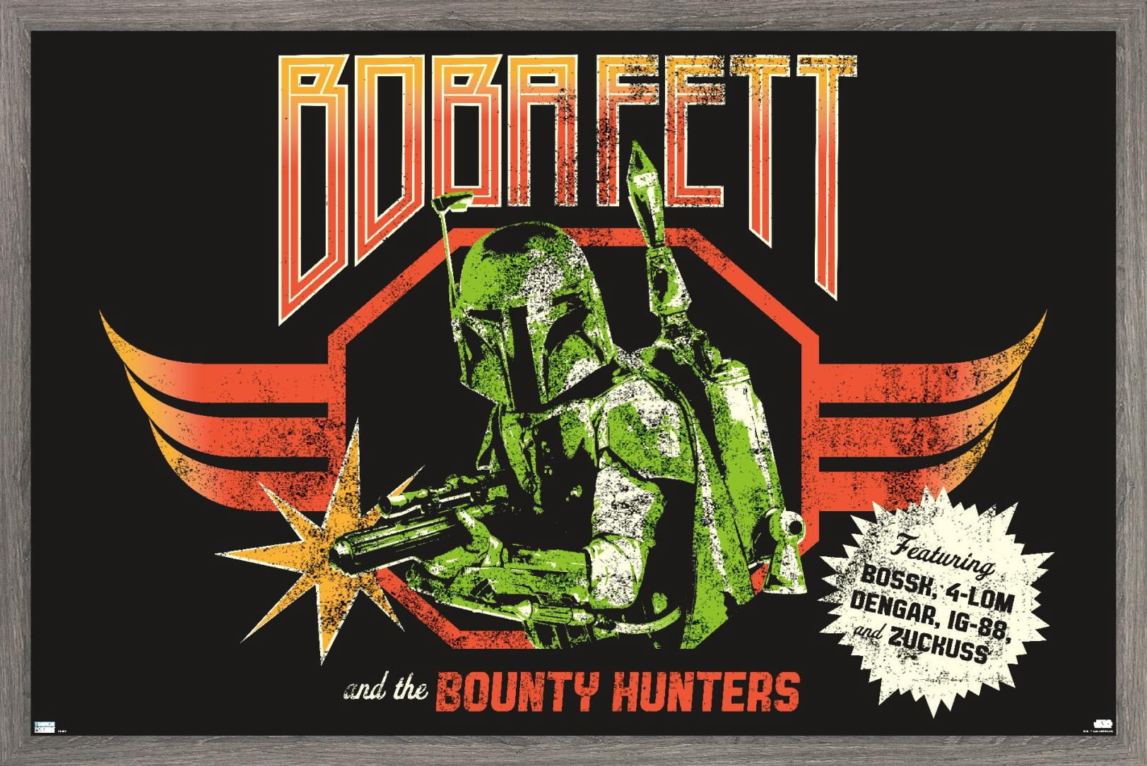 Star Wars: Saga - Boba Fett - Bounty Hunters Wall Poster, 14.725" x 22.375", Framed