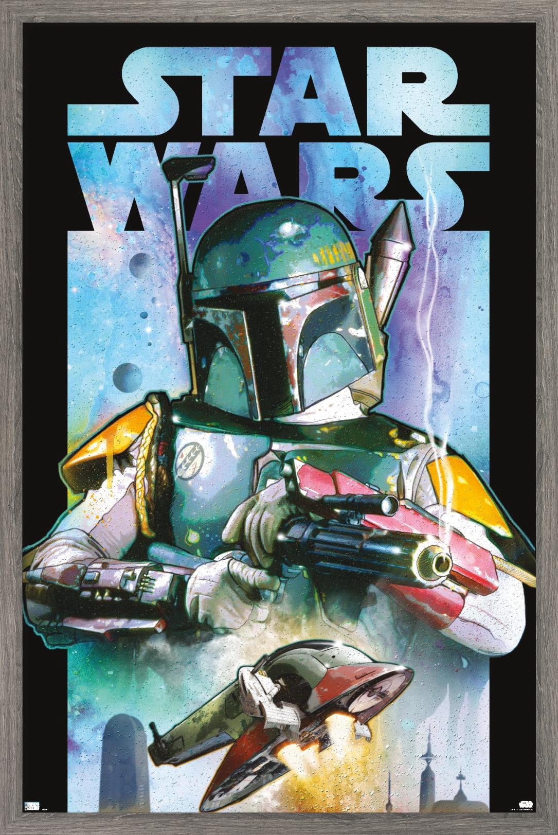 Star Wars: Saga - Boba Fett - Collage Wall Poster, 14.725" x 22.375", Framed