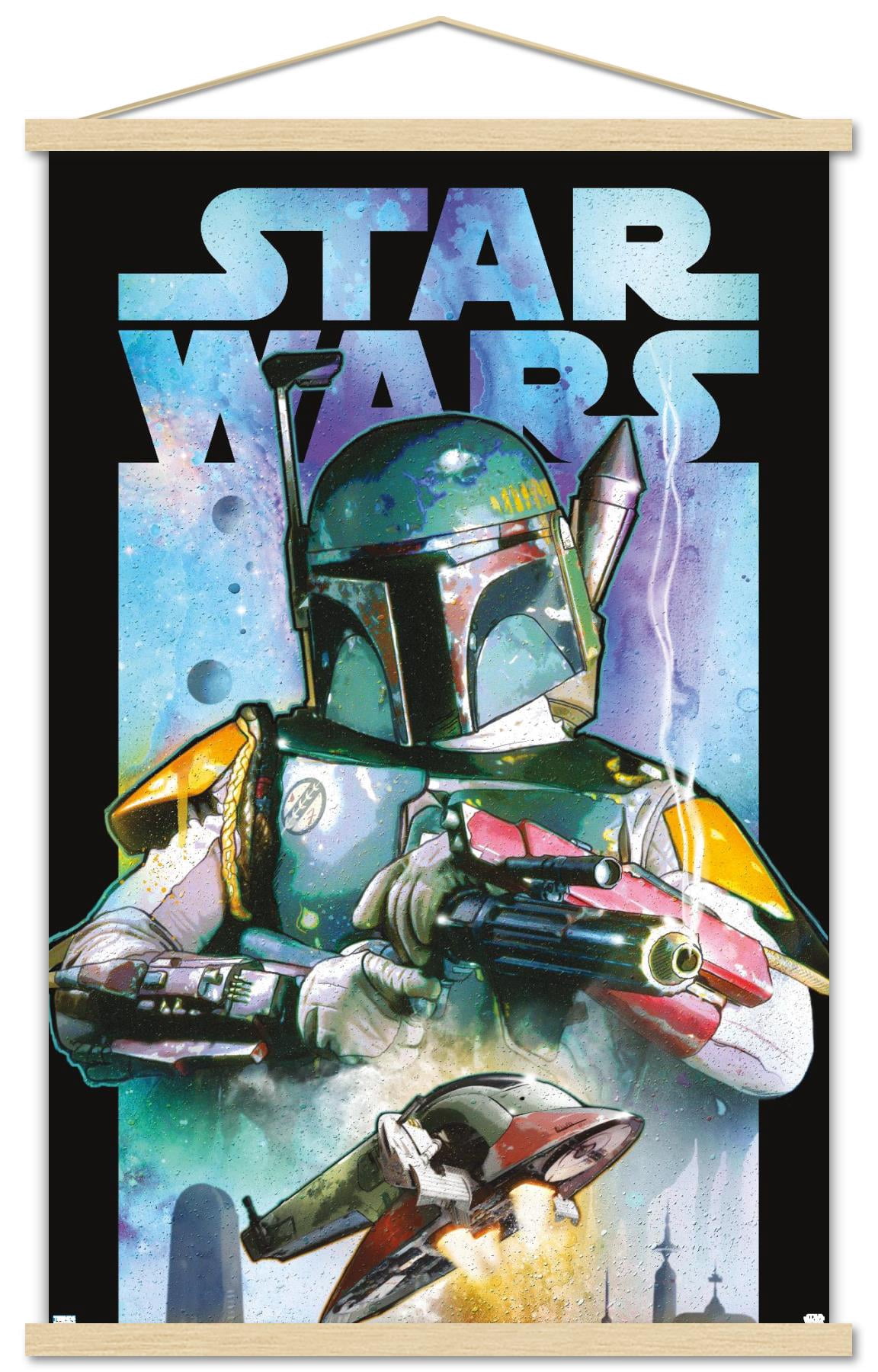 Star Wars: Saga - Boba Fett - Collage Wall Poster with Wooden Magnetic Frame, 22.375" x 34"