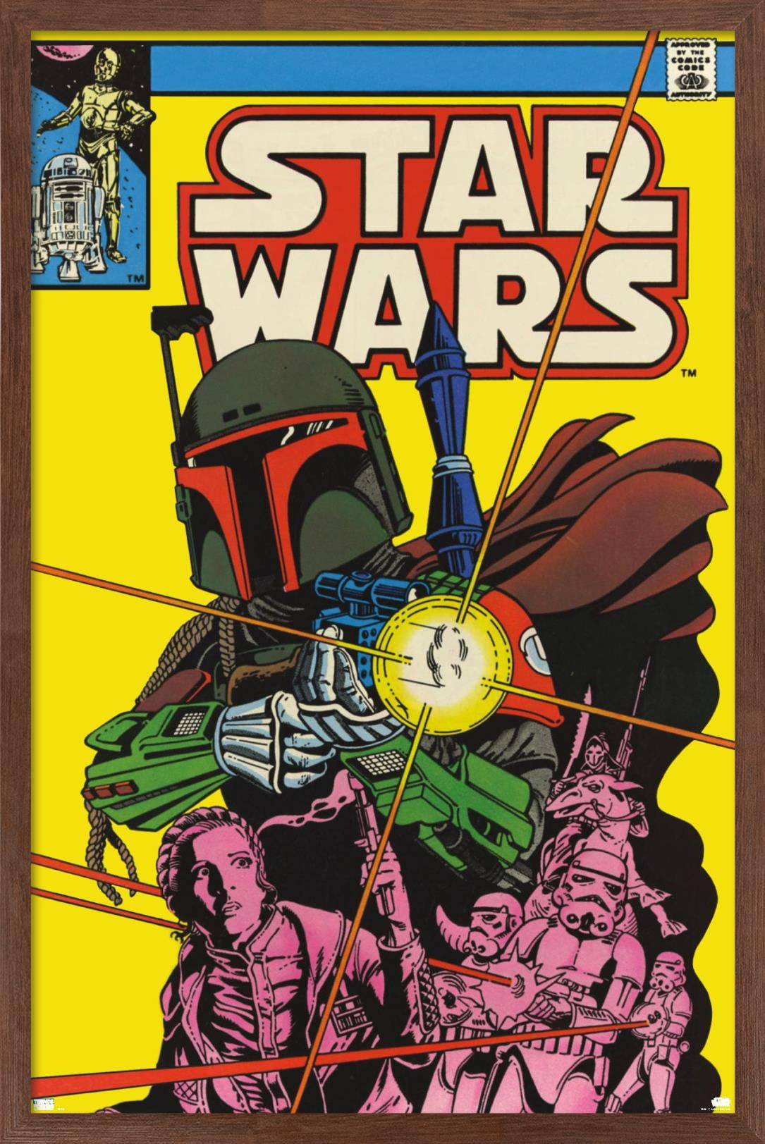 Star Wars: Saga - Boba Fett - Comic Cover Wall Poster, 22.375" x 34", Framed