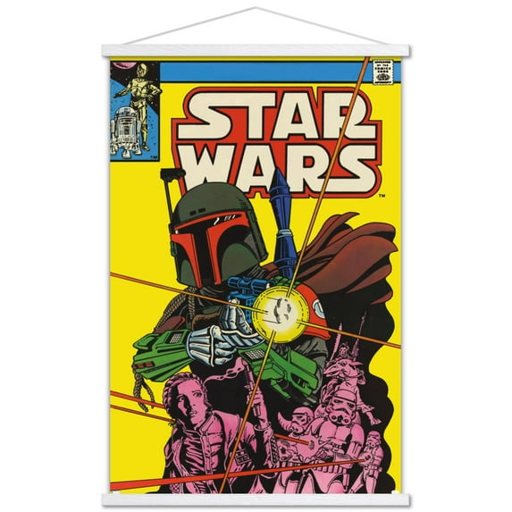 Star Wars: Saga - Boba Fett - Comic Cover Wall Poster with Wooden Magnetic Frame, 22.375" x 34"