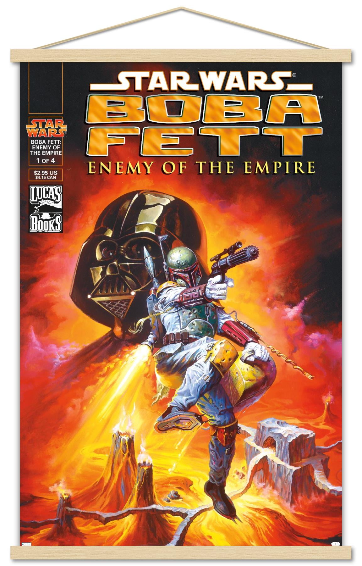 Star Wars: Saga - Boba Fett - Empire Wall Poster with Wooden Magnetic Frame, 22.375" x 34"