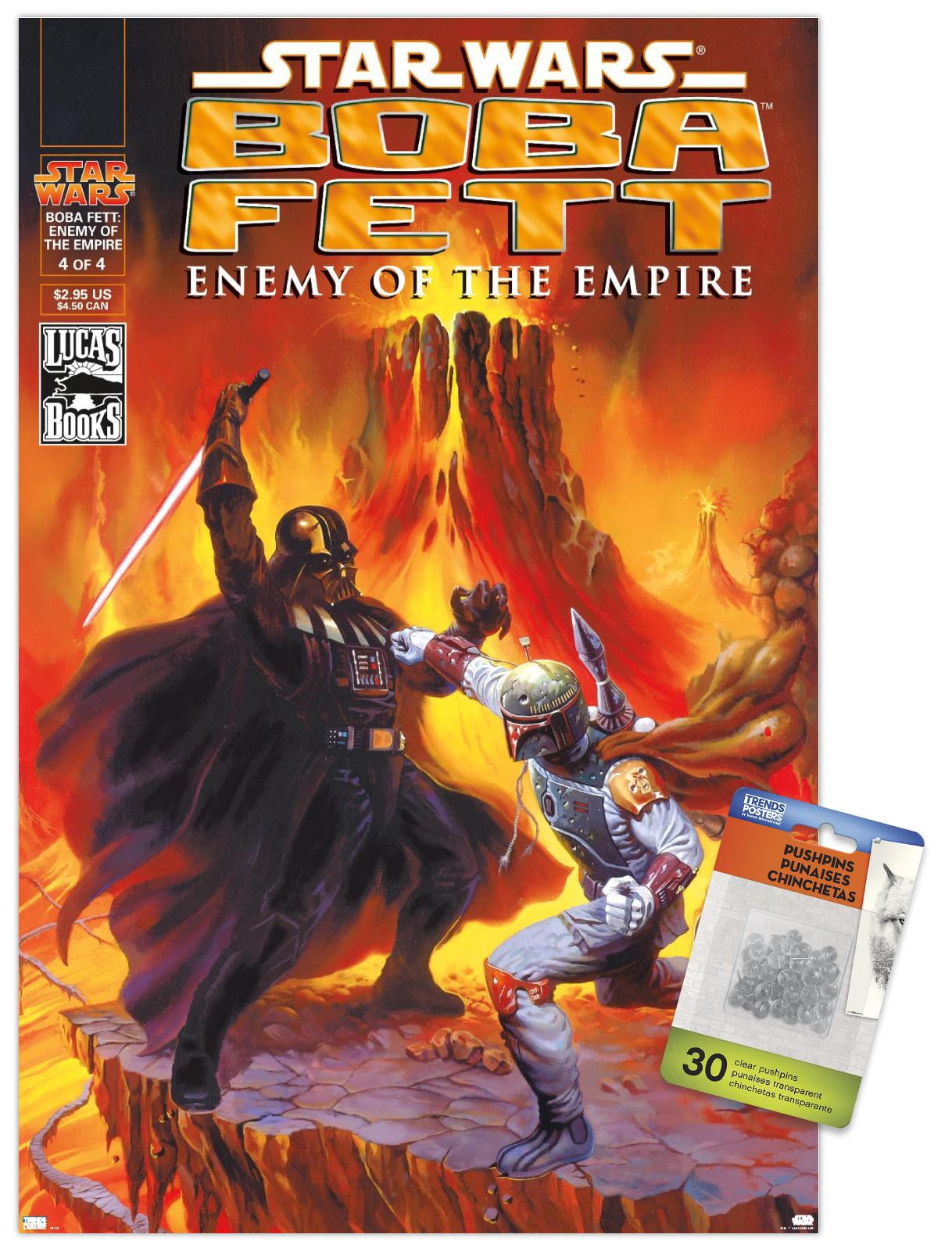 Star Wars: Saga - Boba Fett - Enemy Wall Poster with Pushpins, 14.725" x 22.375"