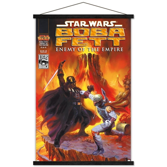 Star Wars: Saga - Boba Fett - Enemy Wall Poster with Wooden Magnetic Frame, 22.375" x 34"