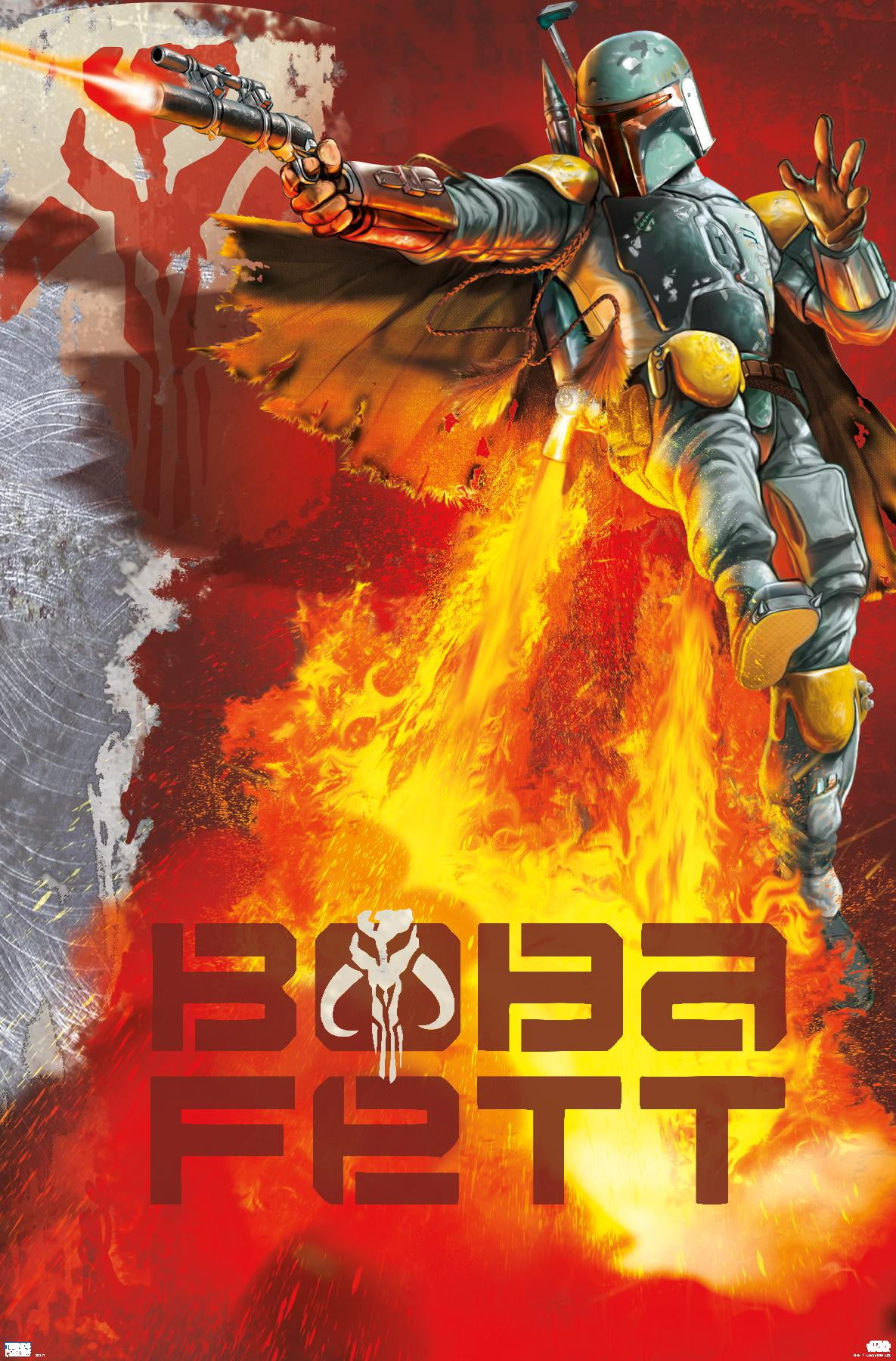 Star Wars: Saga - Boba Fett - Jet Pack Flames Wall Poster, 22.375" x 34"