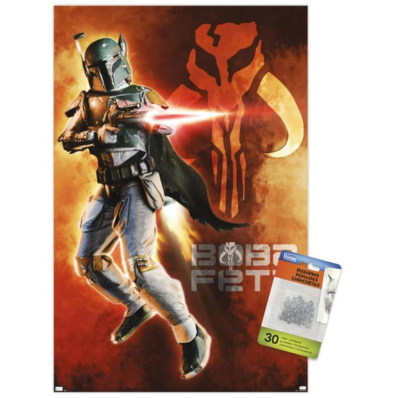 Star Wars: Saga - Boba Fett - Mythosaur Skull Wall Poster with Pushpins, 14.725" x 22.375"