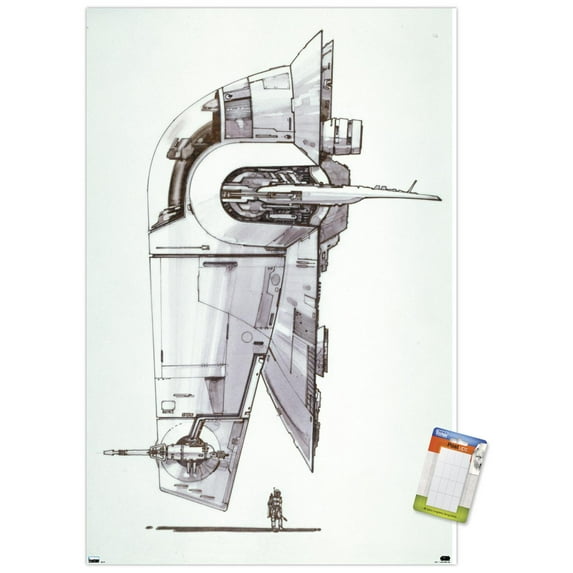 Star Wars: Saga - Boba Fett - Ship Wall Poster, 14.725" x 22.375"