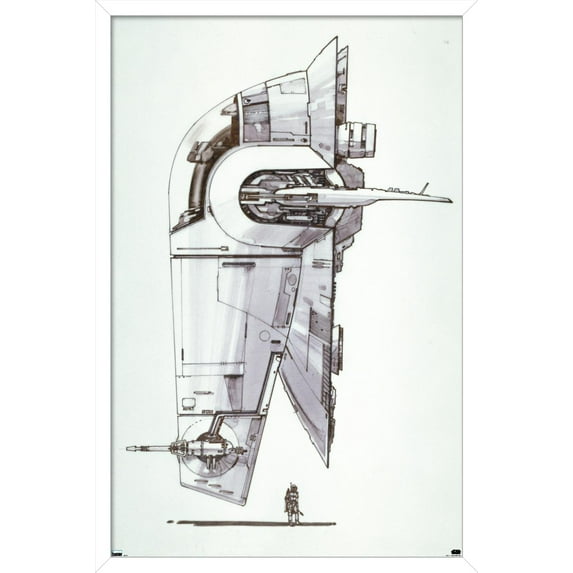 Star Wars: Saga - Boba Fett - Ship Wall Poster, 22.375" x 34", Framed