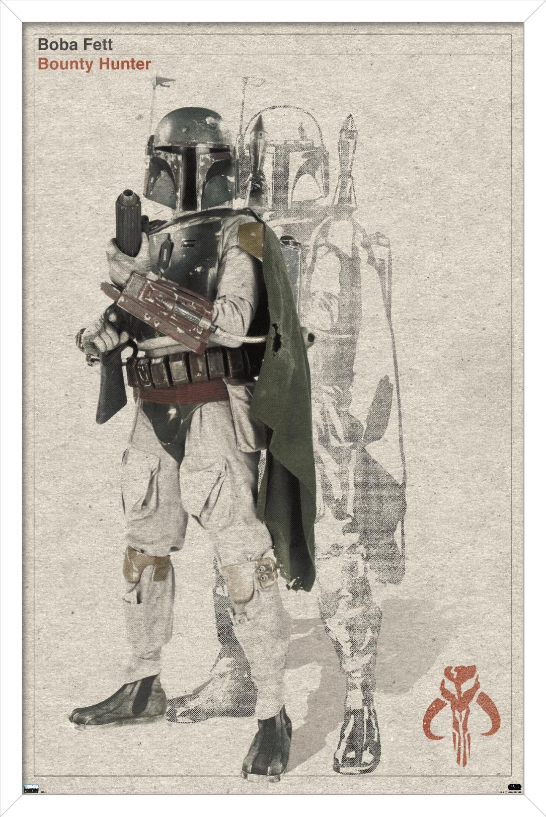 Star Wars: Saga - Boba Fett - Sketch Wall Poster, 14.725" x 22.375", Framed