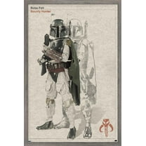 Star Wars: Saga - Boba Fett - Sketch Wall Poster, 22.375" x 34", Framed