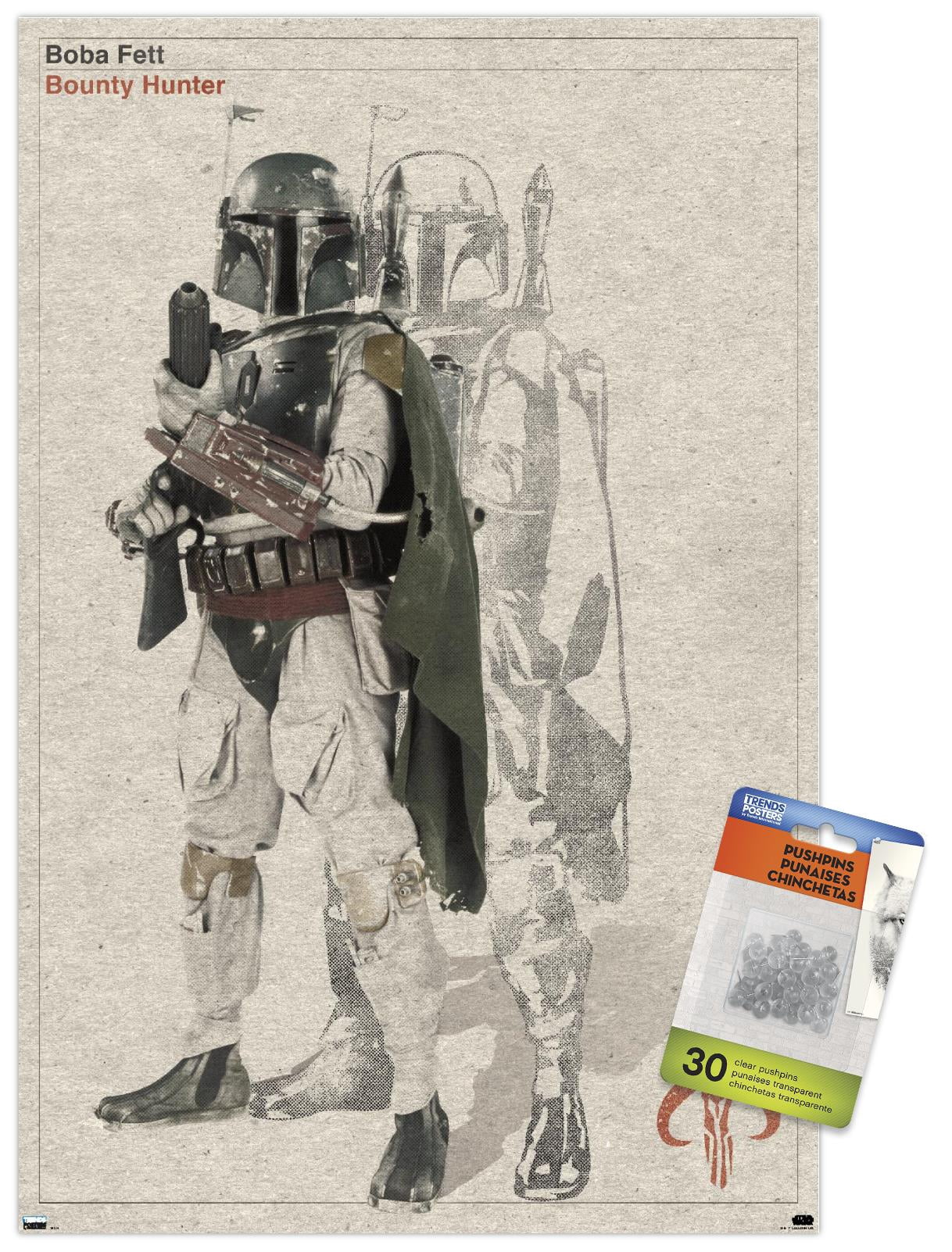 Star Wars: Saga - Boba Fett - Sketch Wall Poster with Pushpins, 14.725" x 22.375"