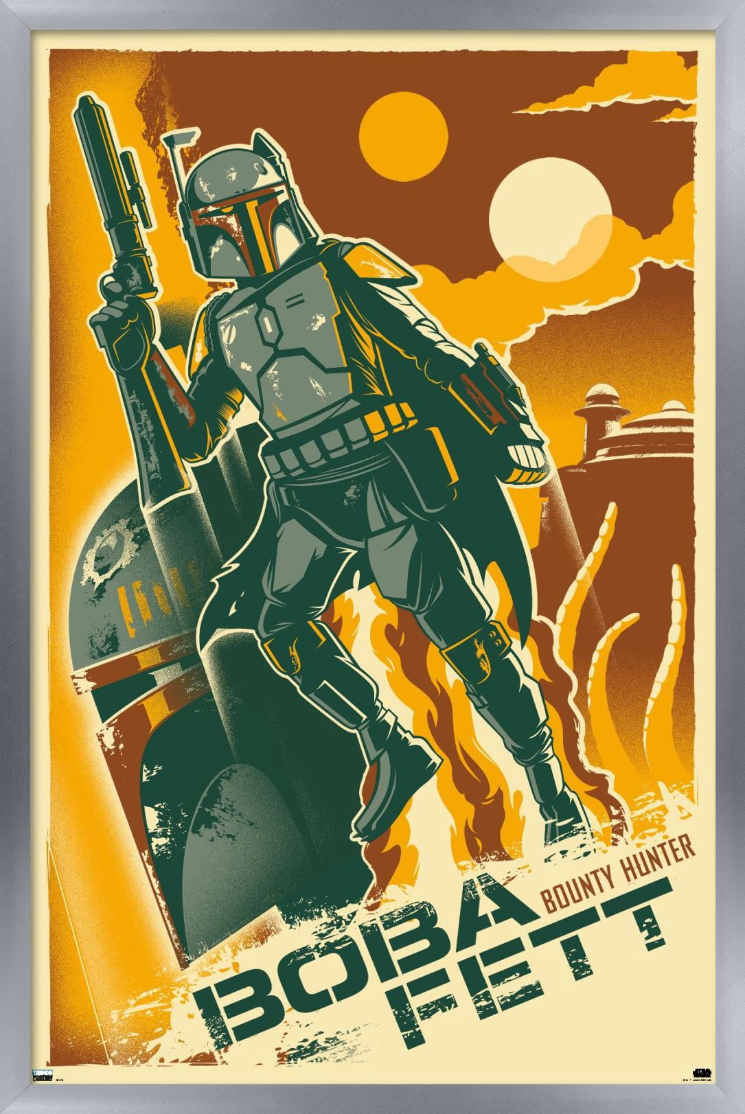 Star Wars: Saga - Boba Fett - Two Suns Wall Poster, 14.725" x 22.375", Framed