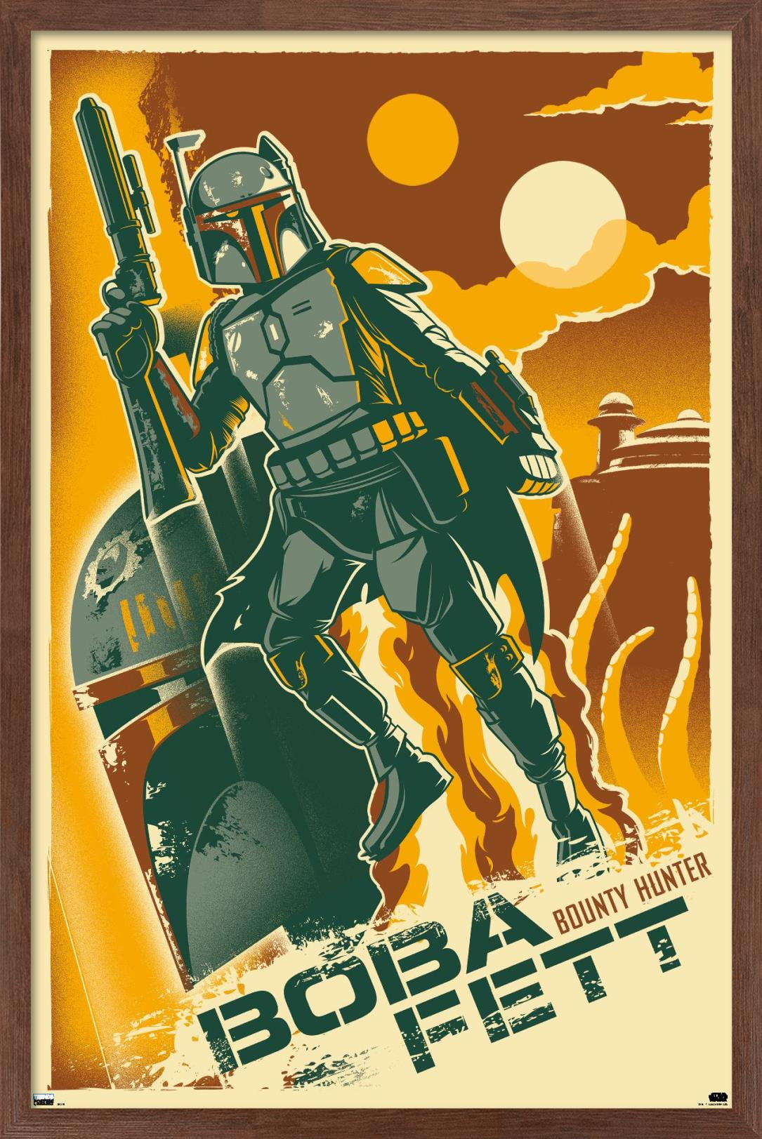 Star Wars: Saga - Boba Fett - Two Suns Wall Poster, 22.375" x 34", Framed