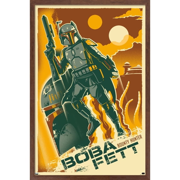 Star Wars: Saga - Boba Fett - Two Suns Wall Poster, 22.375" x 34", Framed