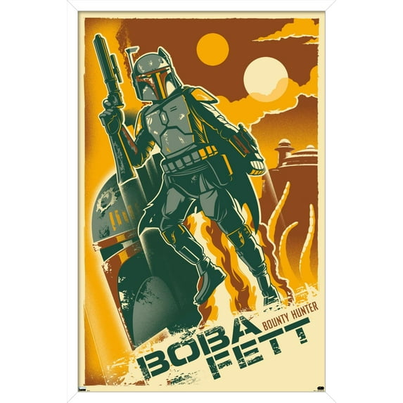 Star Wars: Saga - Boba Fett - Two Suns Wall Poster, 22.375" x 34", Framed