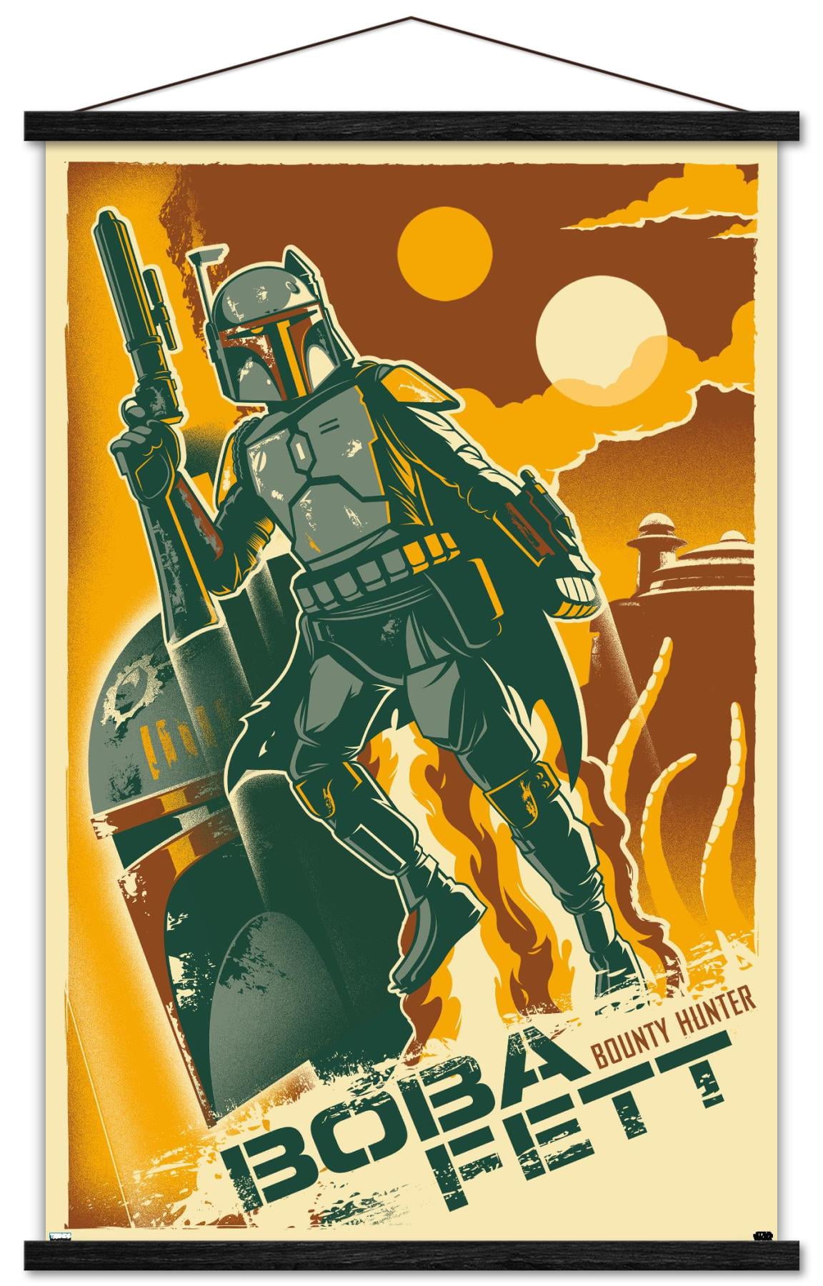 Star Wars: Saga - Boba Fett - Two Suns Wall Poster with Wooden Magnetic Frame, 22.375" x 34"