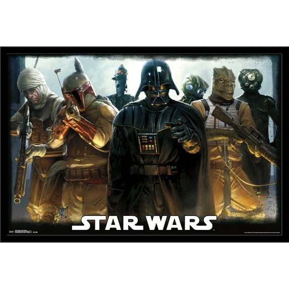 Star Wars: Saga - Bounty Hunters Wall Poster, 22.375" x 34", Framed