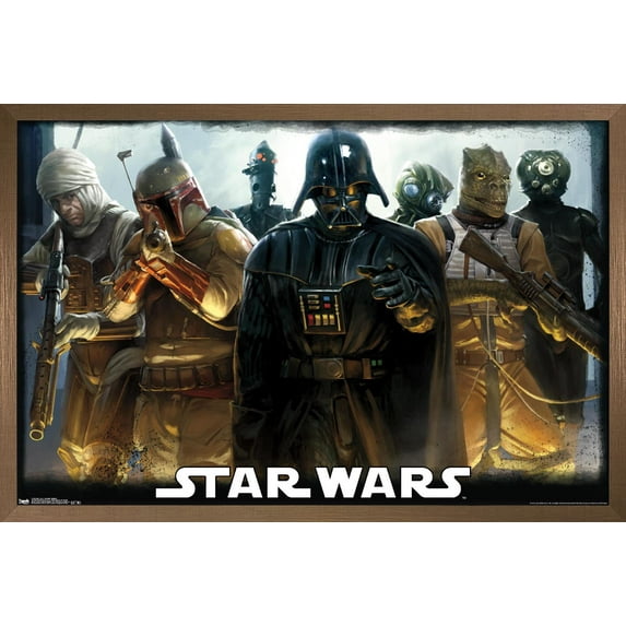Star Wars: Saga - Bounty Hunters Wall Poster, 22.375" x 34", Framed