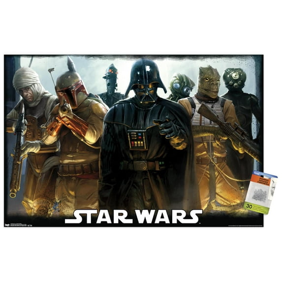 Star Wars: Saga - Bounty Hunters Wall Poster with Push Pins, 22.375" x 34"
