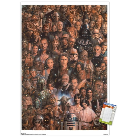 Star Wars: Saga - Character Collage Premium Poster and Poster Mount Bundle