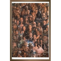 Star Wars: Saga - Character Collage Wall Poster, 22.375" x 34", Framed