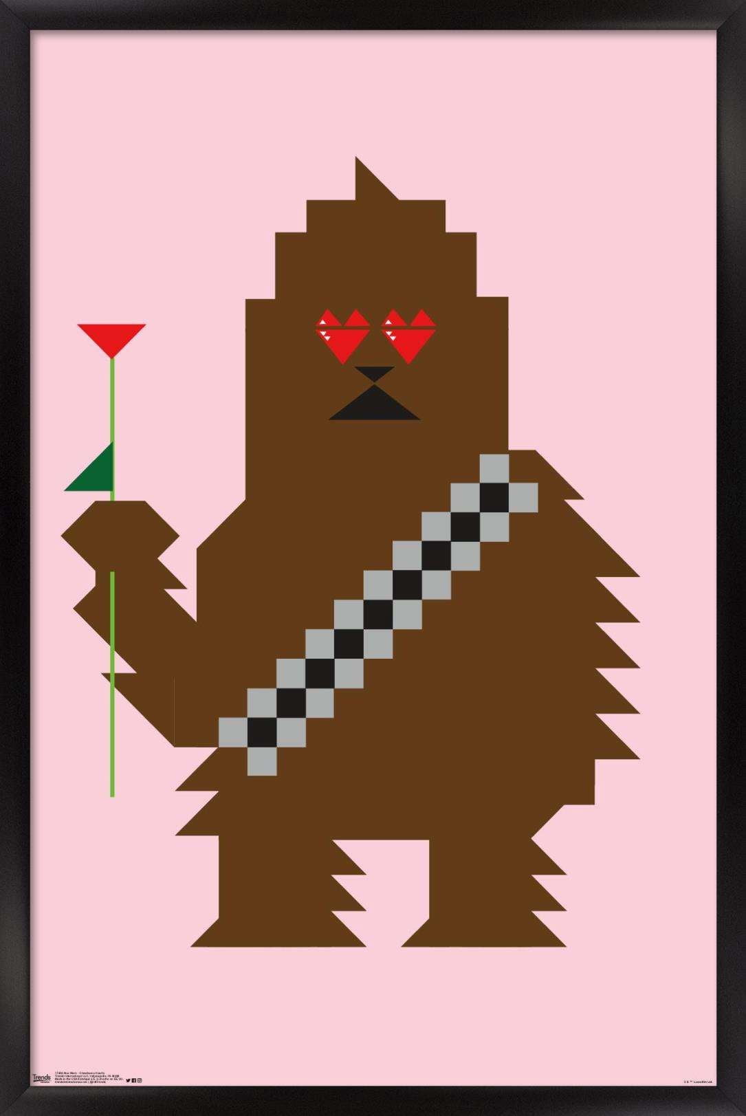 Star Wars: Saga - Chewbacca Hearts Wall Poster, 14.725" x 22.375", Framed