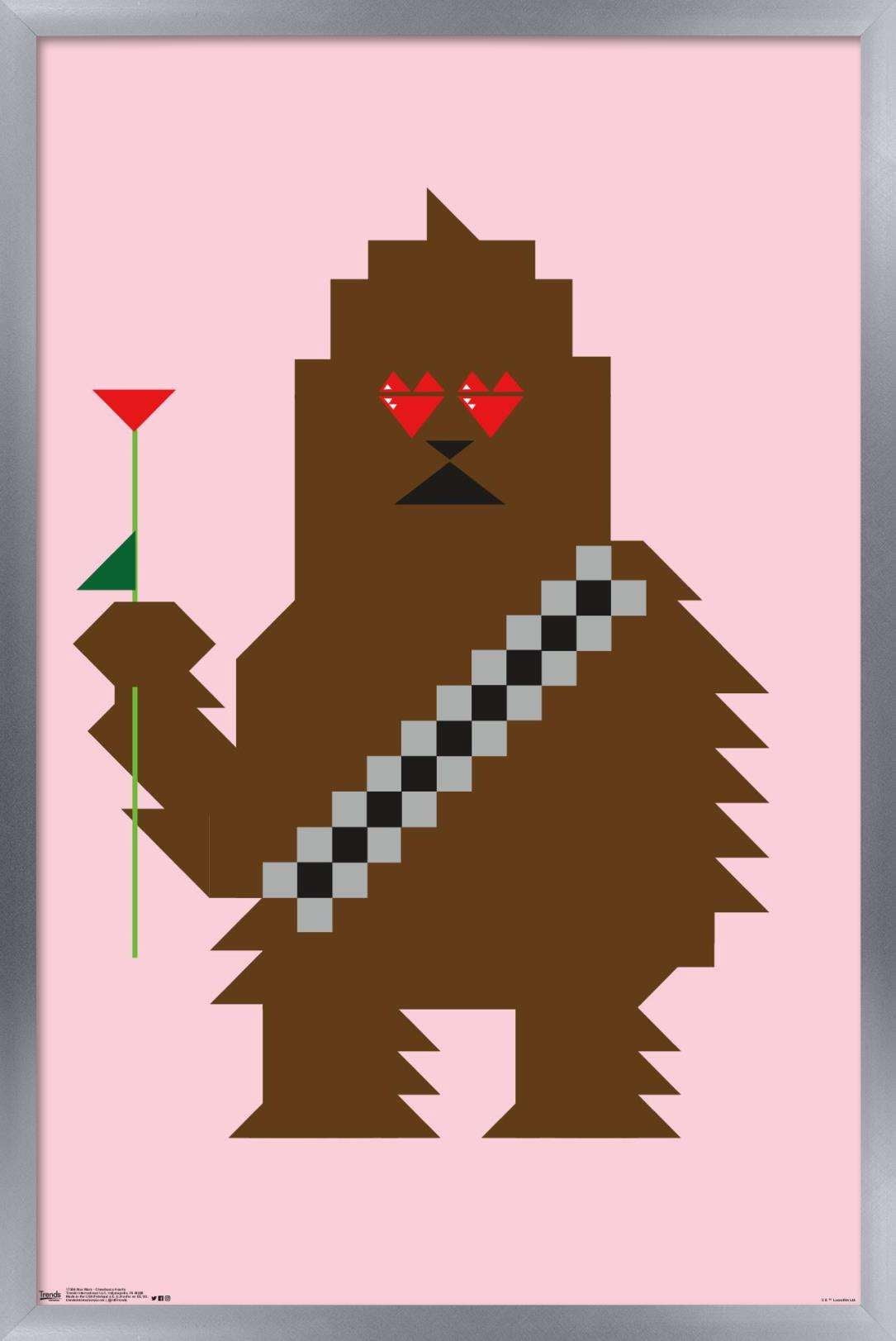 Star Wars: Saga - Chewbacca Hearts Wall Poster, 14.725" x 22.375", Framed