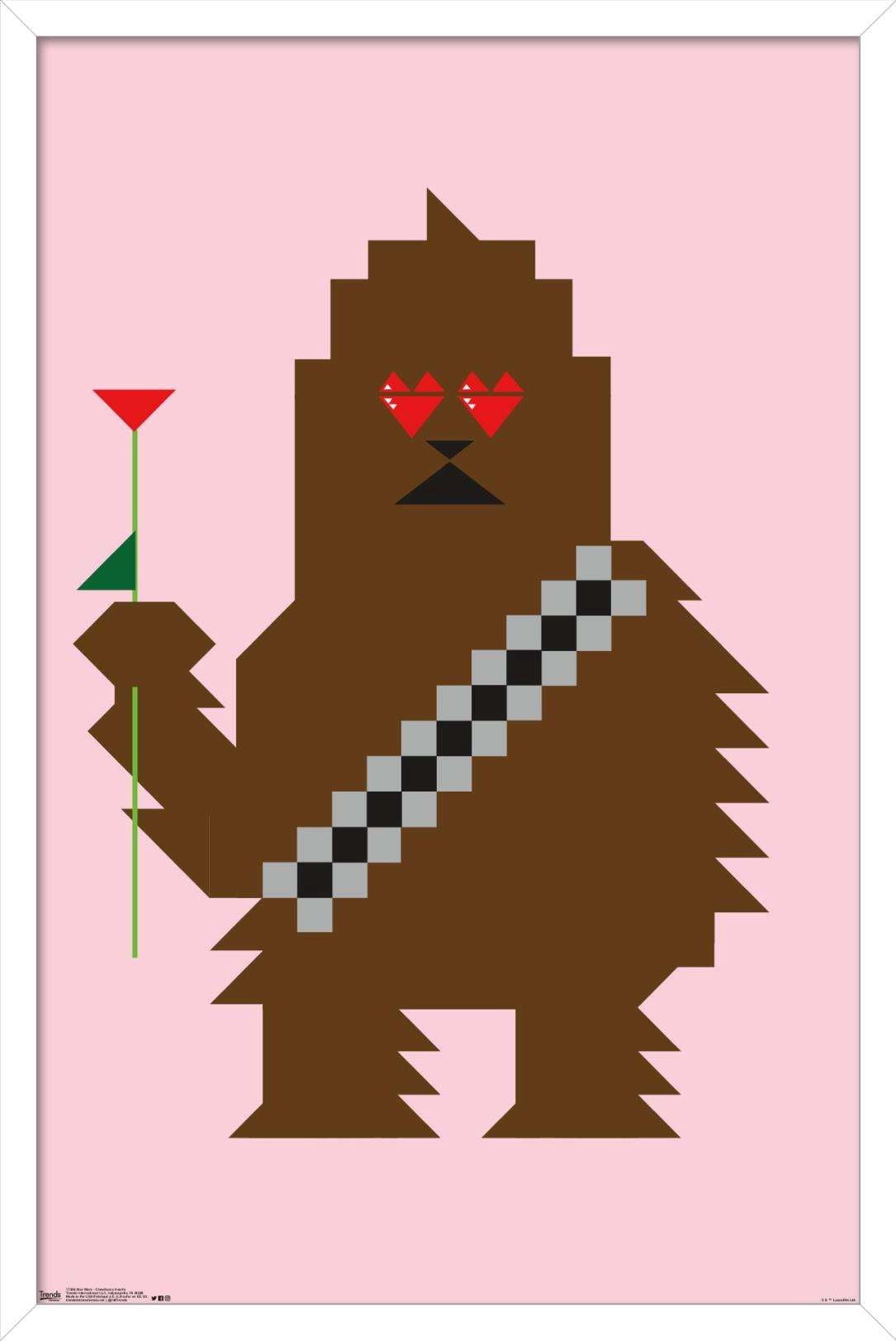 Star Wars: Saga - Chewbacca Hearts Wall Poster, 14.725" x 22.375", Framed
